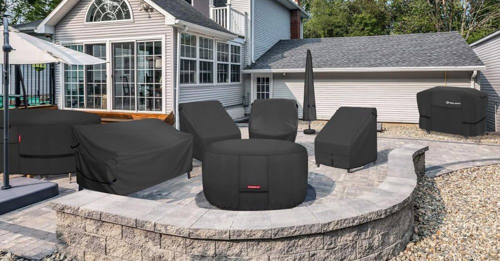 Porch Shield Fire Pit Cover - Waterproof 600D Heavy Duty Fade Resistant Round...