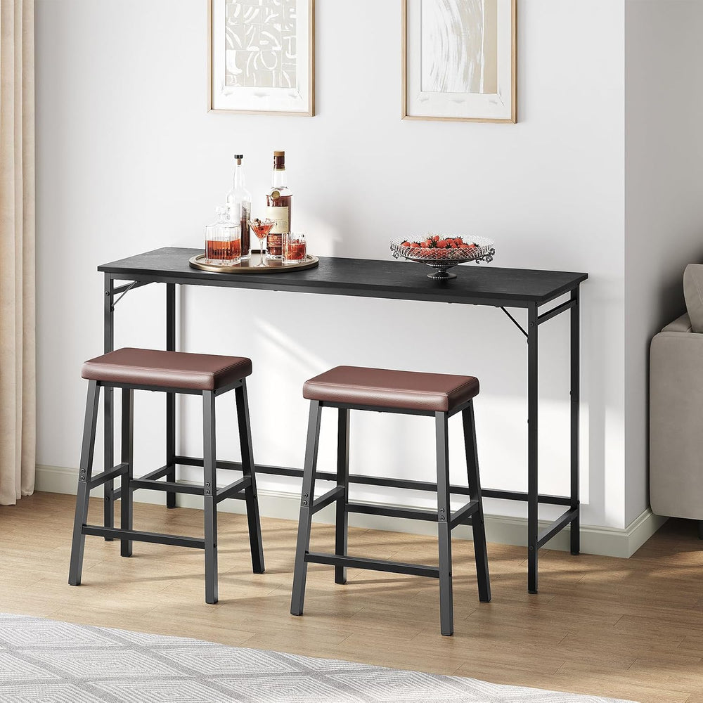 HOOBRO Bar Stools, Set of 2 Bar Chairs, Counter Height Bar Stools, 24 Inch Ba...