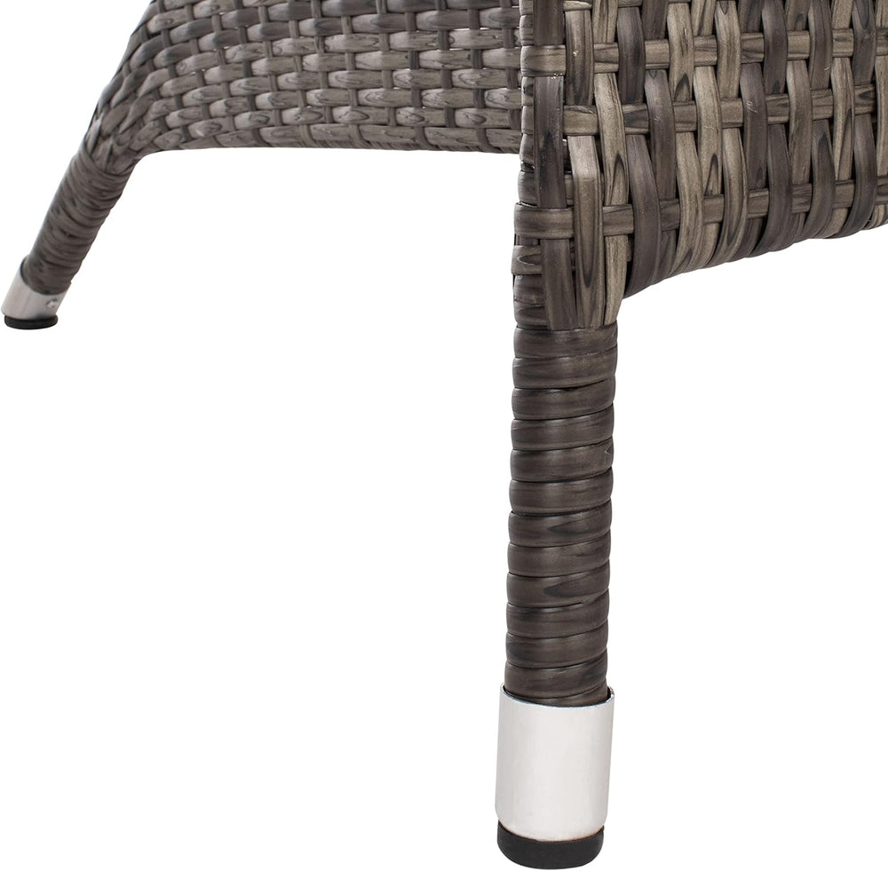 SAFAVIEH Outdoor - Edna 3-Piece Lounge Set - Grey Brown & White - Steel F...