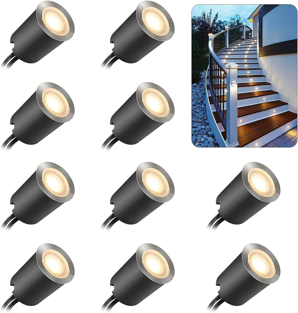 SMY Lighting 10 Pack Recessed LED Deck Light Kits with Protecting Shell, 32mm...
