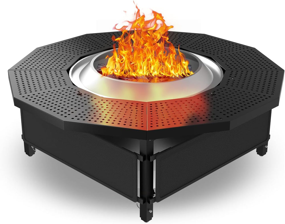 Fire Pit Surround Tabletop for Solo Stove Bonfire Ranger 2.0, with Coated Ste...
