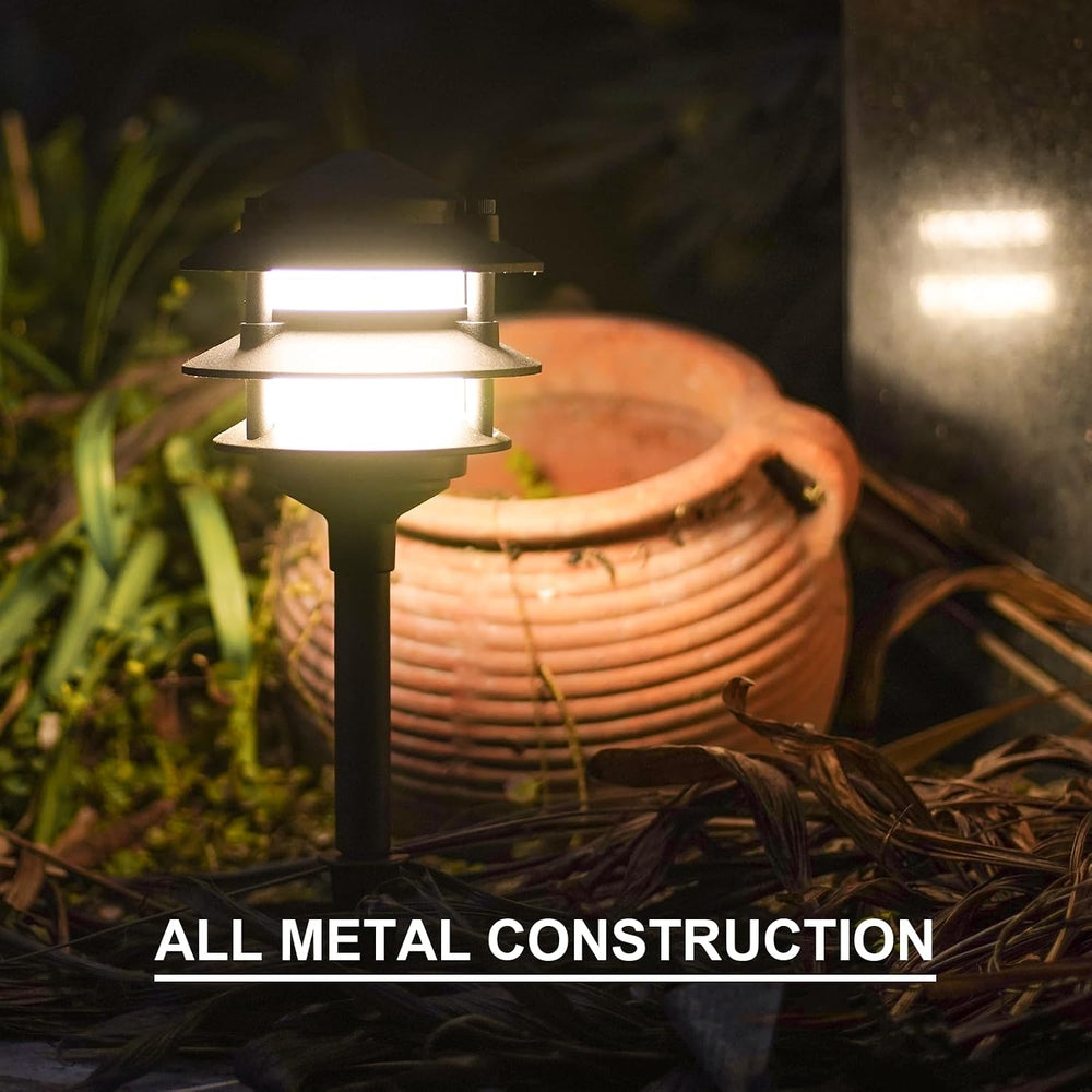 GOODSMANN Landscape Lighting 4PK Pathway Lights Low Voltage 2.2 Watt LED 12V ...