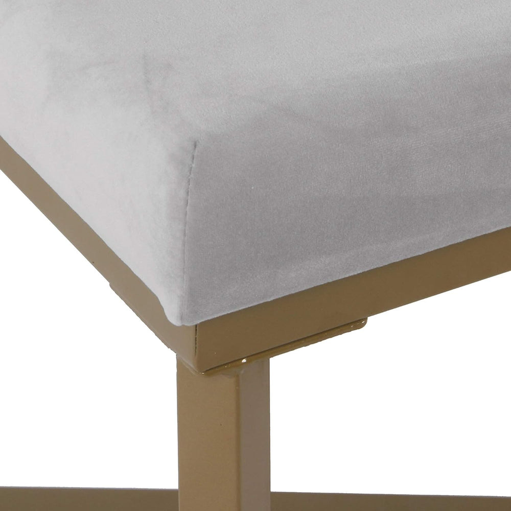 HomePop 24" Tufted Velvet Ottoman Bench - Silver