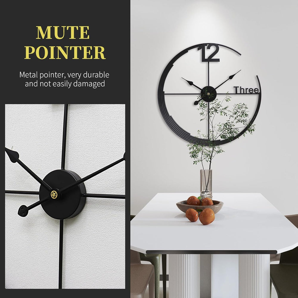 Large Wall Clock,Modern Minimalist Wall Clock Round Silent Non-Ticking Batter...
