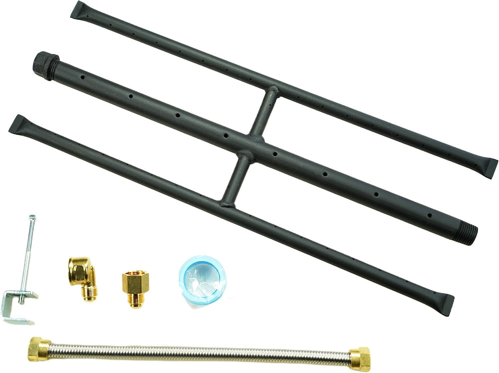 Rectangular Gas Fire Pit and Gas Fireplace H-Burner H Burner with 3 Pipes (18...