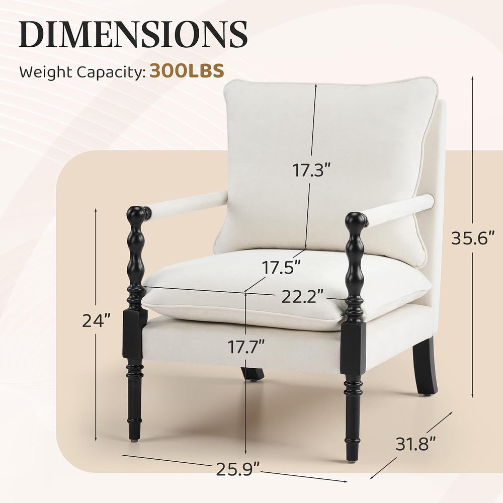 Bezseller Spindle Accent Chair with Wood Frame Set of 2