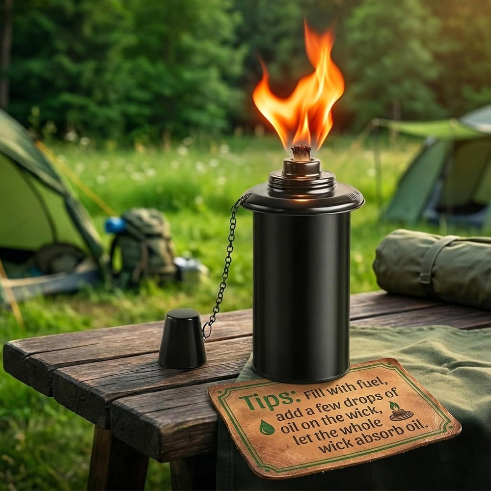 6-Pack Home Garden Torch , 16 Oz Outdoor Black Metal Torch Garden Décor ,60-I...
