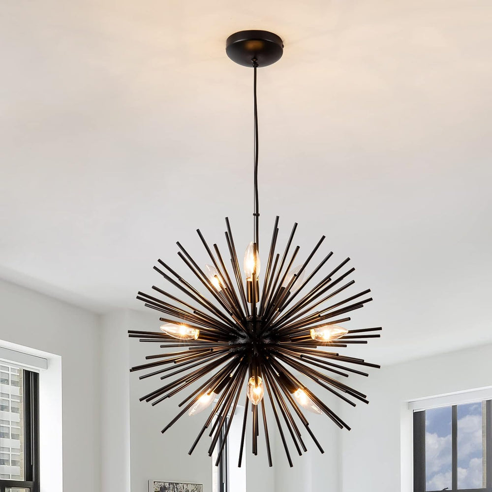 CM MZY Modern Black Sputnik Chandeliers, 9-Light Satellite Pendant Light fixt...