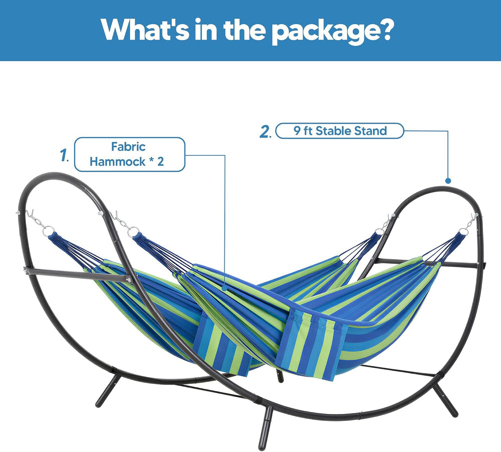 SUNCREAT Portable Outdoor Hammock with Stand, Double Hammocks with Stand for ...