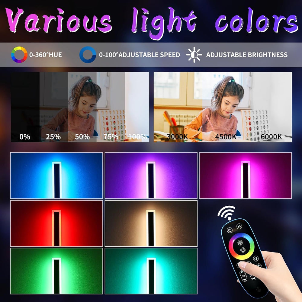 23.6inch Outdoor Modern Wall Light, 10 Colour RGB Dimmable Long Wall Sconce, ...