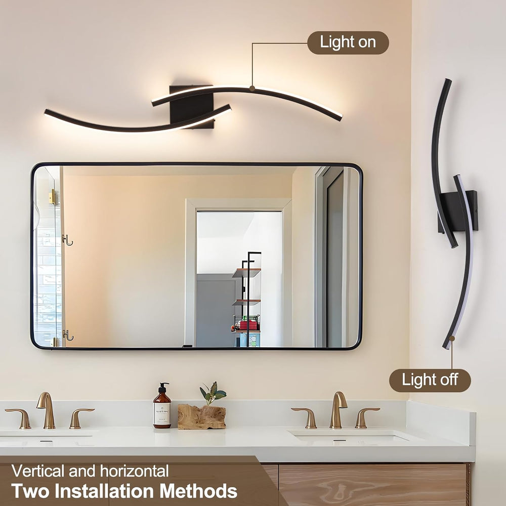 Hardwired 3000~6000K Modern Wall Sconce, 31.5IN Black LED Wall Light Fixtures...