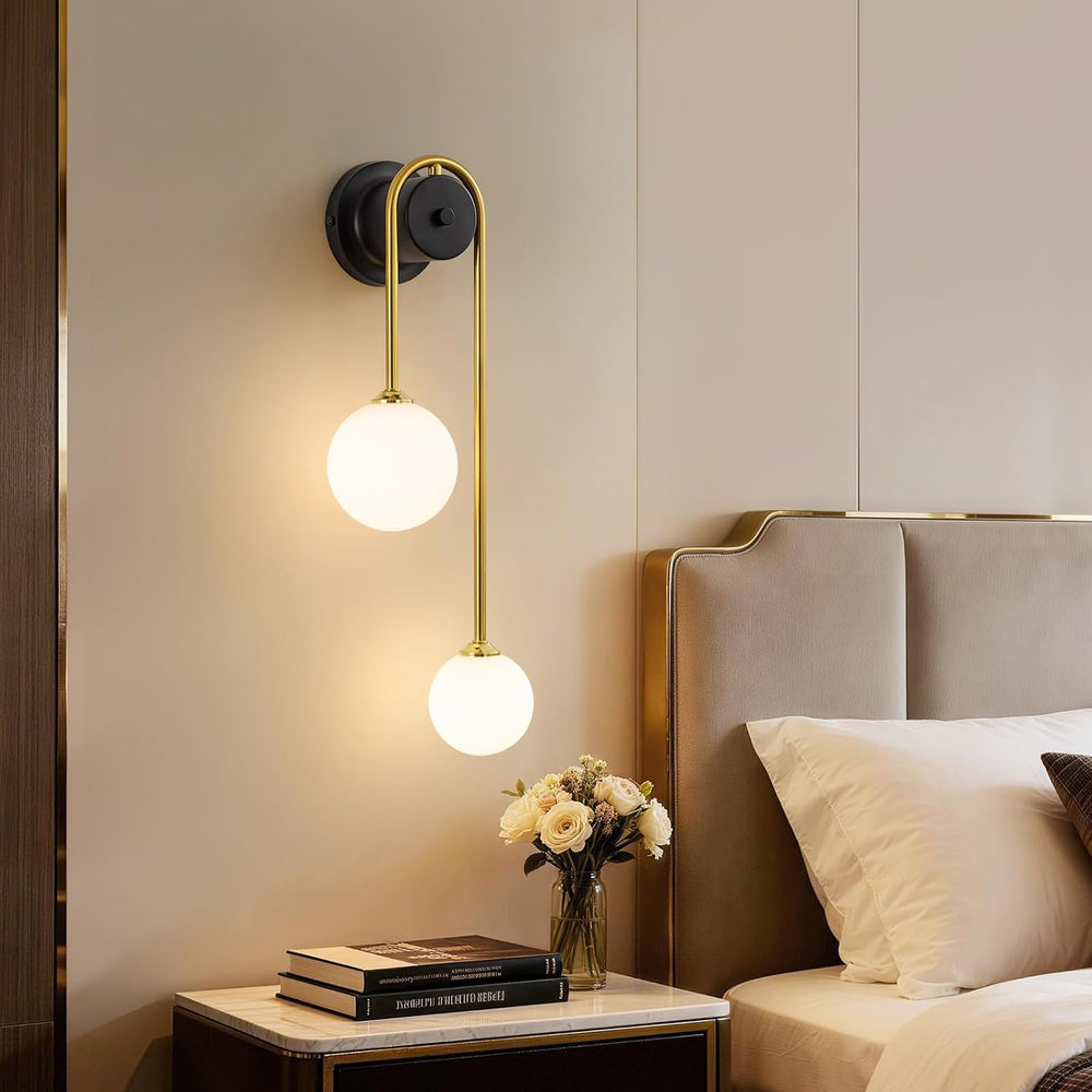 Globe Wall Sconce, Double Hanging Ball Sconce, Modern Indoor Sconces