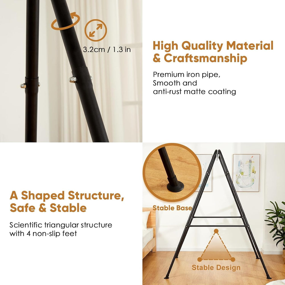 Hammock Chair Stand Only, Heavy Duty Foldable Hammock Stand, 300 lbs Capacity...