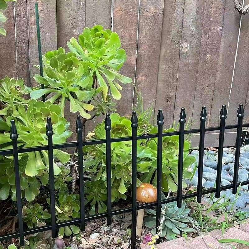 Thealyn 18"H x 22"W Decorative Metal Garden Border Fence, 5 Panels,...