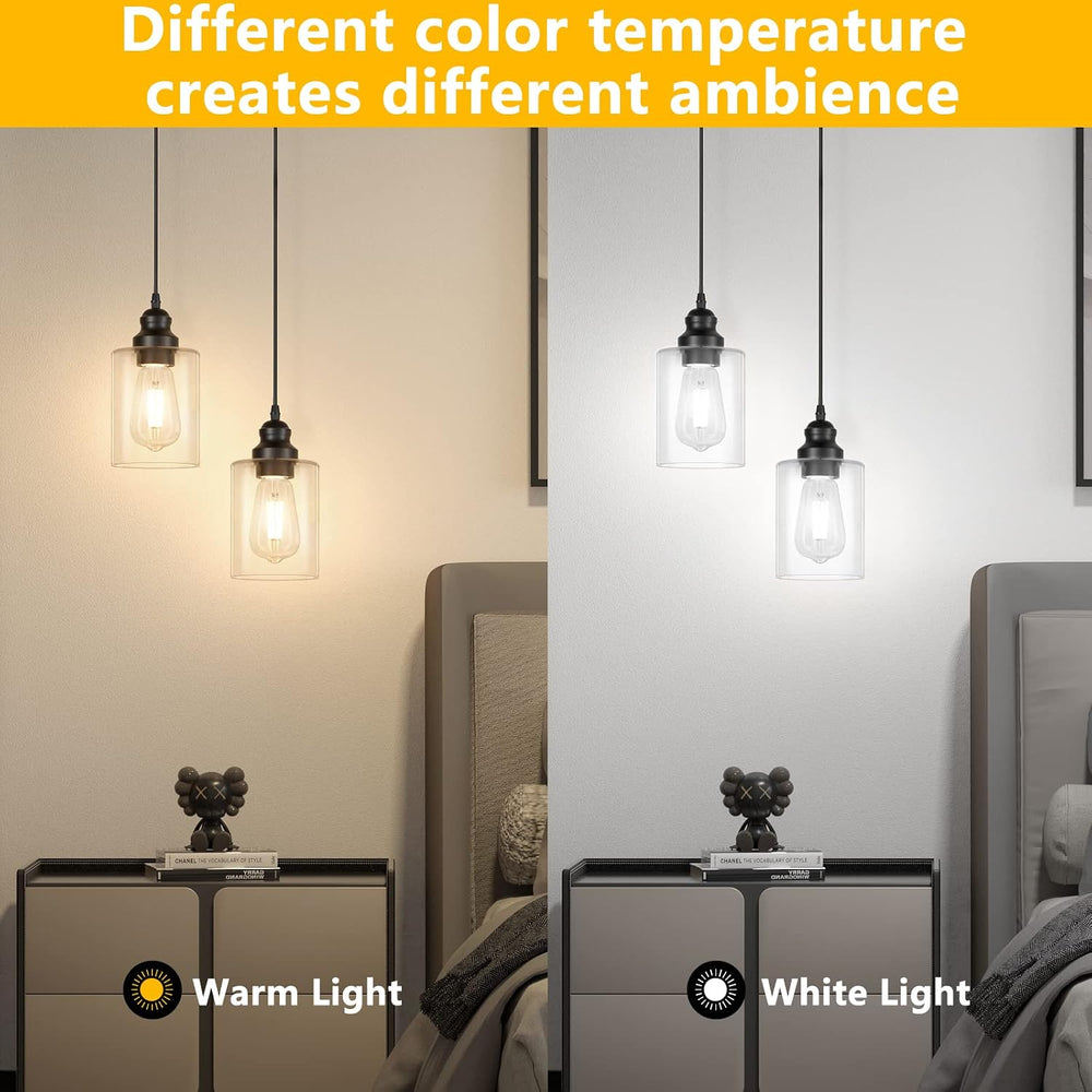 Licperron 3 Pack Hanging Pendant Lighting Fixtures, Adjustable Black Hanging ...