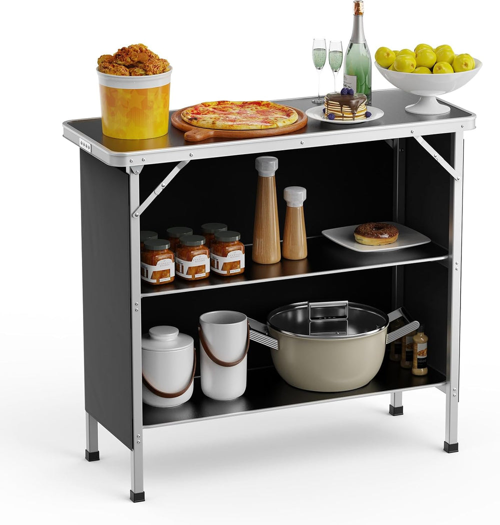VINGLI Camping Table, Aluminum Portable Bar Table 39''L x 34''...