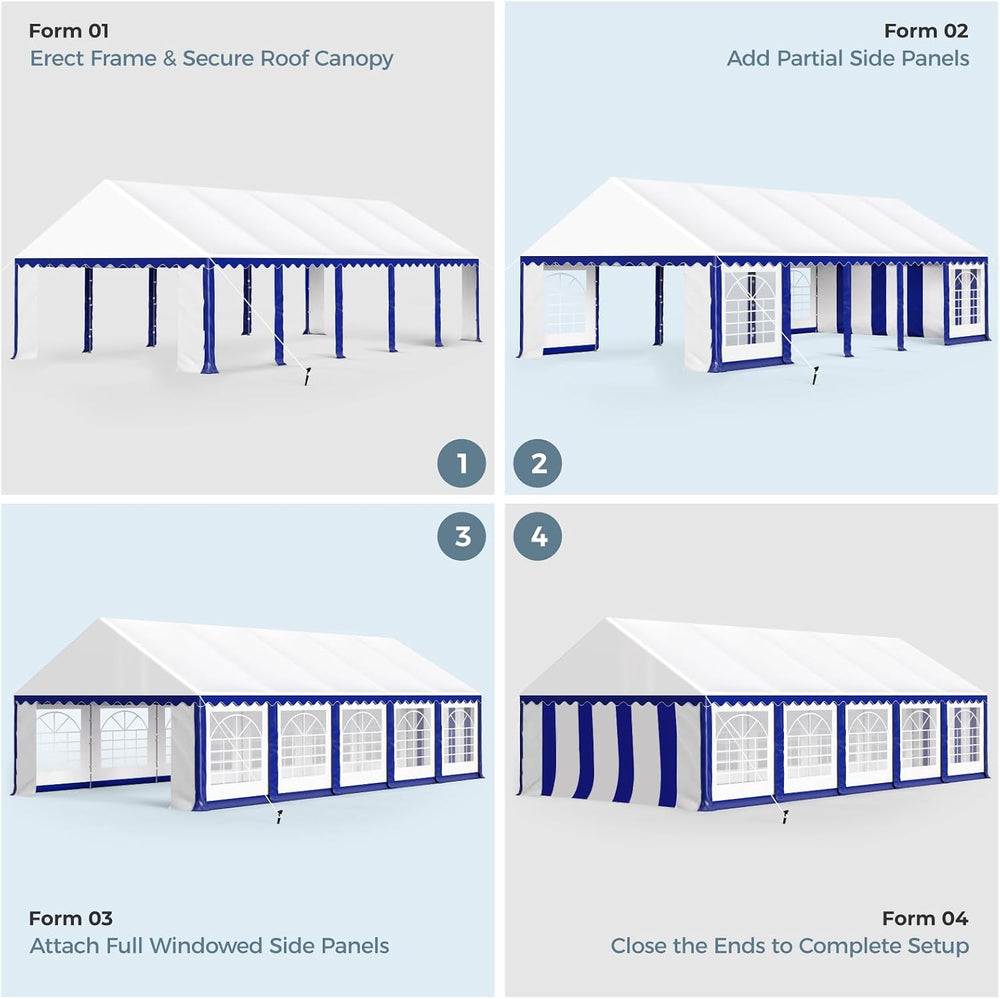 GREEN PARTY 16x32 ft Party Tent Heavy Duty, Outdoor Wedding Commercial Tent