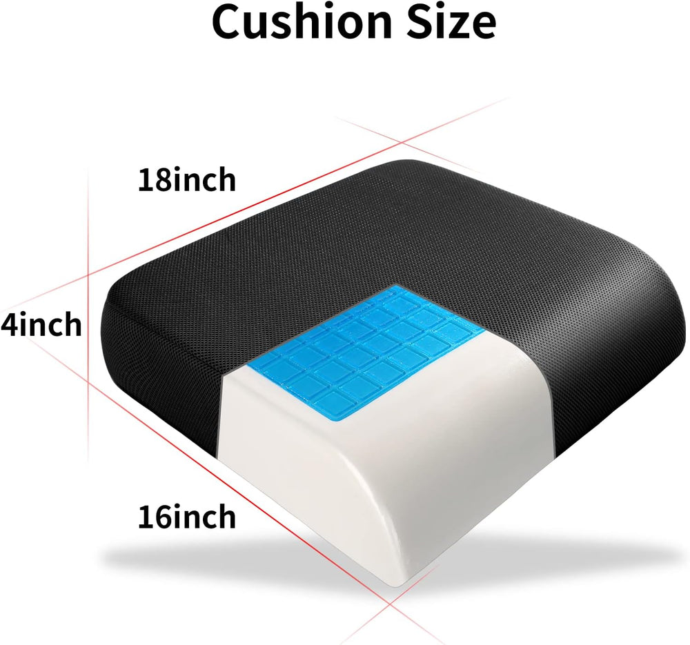 YOUFI Thick Memory Foam & Gel Seat Cushion, 18"X16"X4" Lar...
