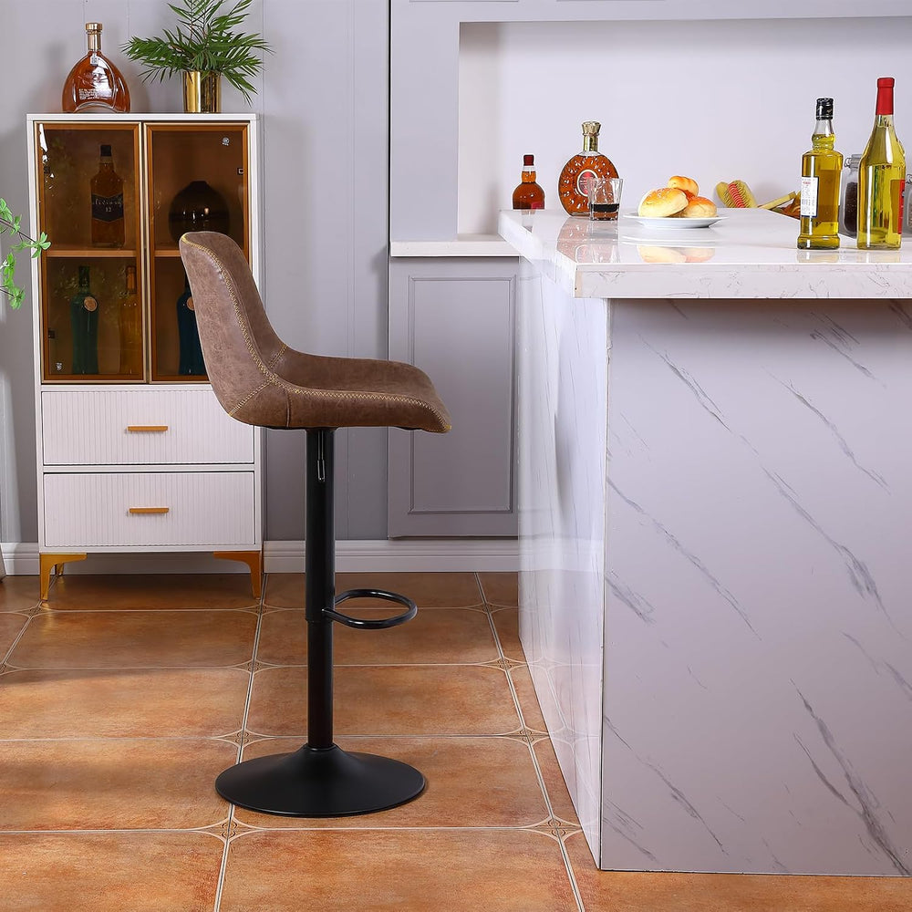 Bar Stools, Swivel Counter Height Barstools with Back, Adjustable Modern Bar ...