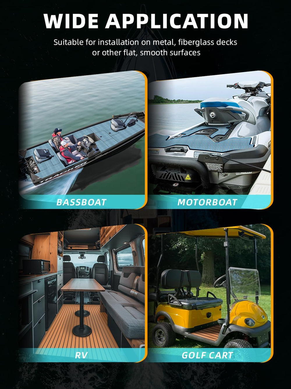 FOCEAN Boat Flooring EVA Foam Boat Decking Marine Mat Non-Slip Self-Adhesive ...
