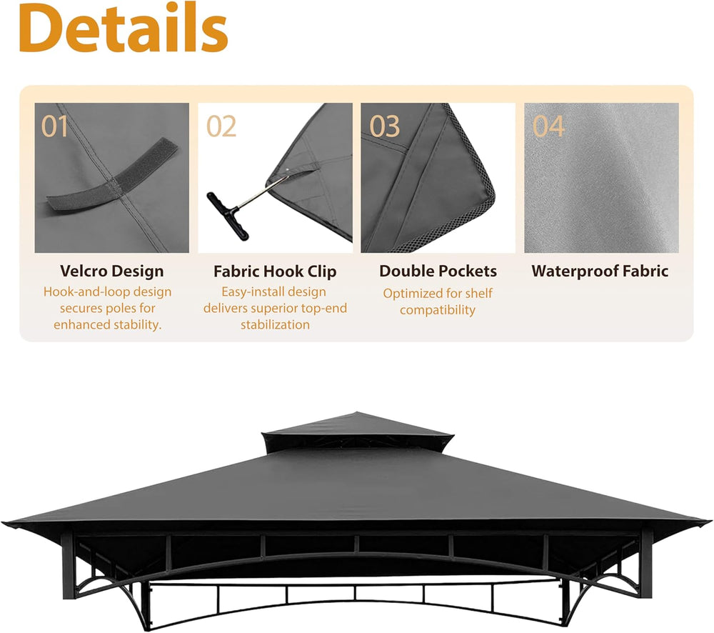 Coastshade Replacement Gill Gazebo BBQ Canopy Top for Model #L-GG001PST-F,8x5...