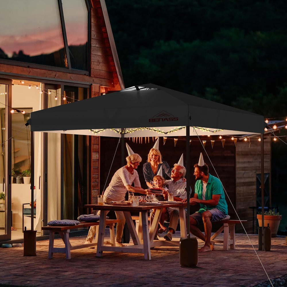 8x8 Pop Up Canopy Tent, Black