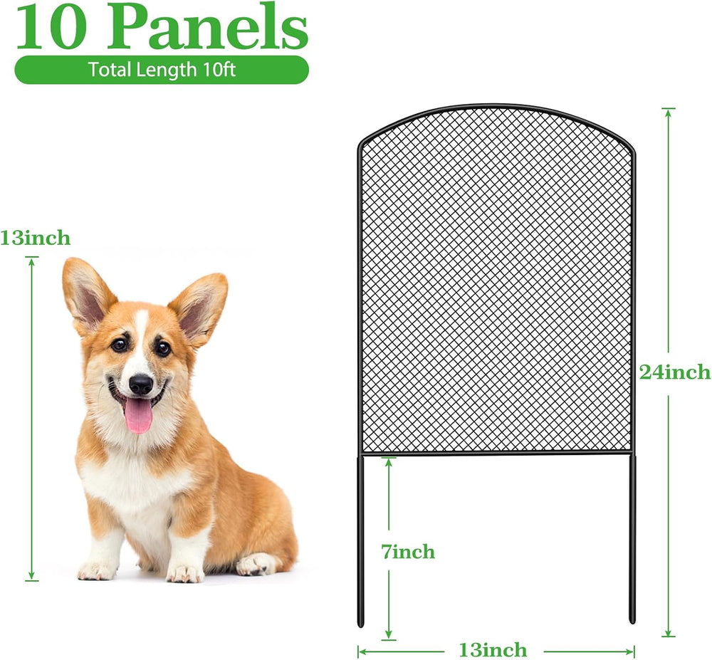 Mesh Decorative Garden Fence Fencing 24in (H) x 10ft (L) Dog Animal Barrier