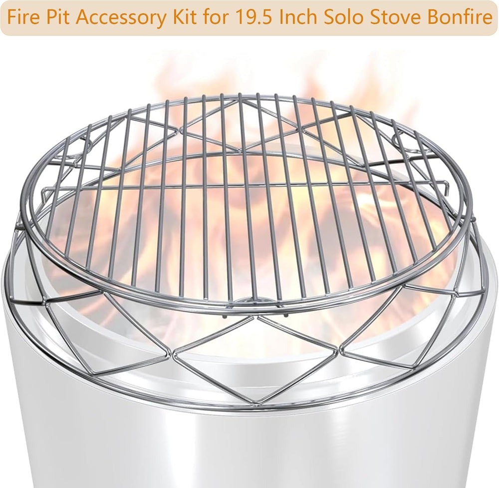 Cooking Grates for 19.5" Solo Stove Bonfire Grill Wood Fire Pit Stand