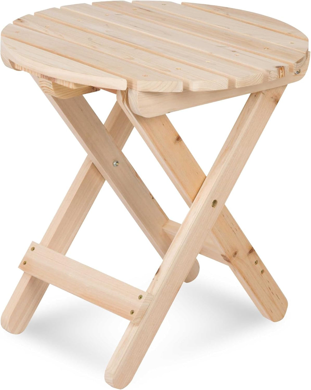 Shine Company Round Wooden Folding Solid Wood Side Table, Outdoor Adirondack ...