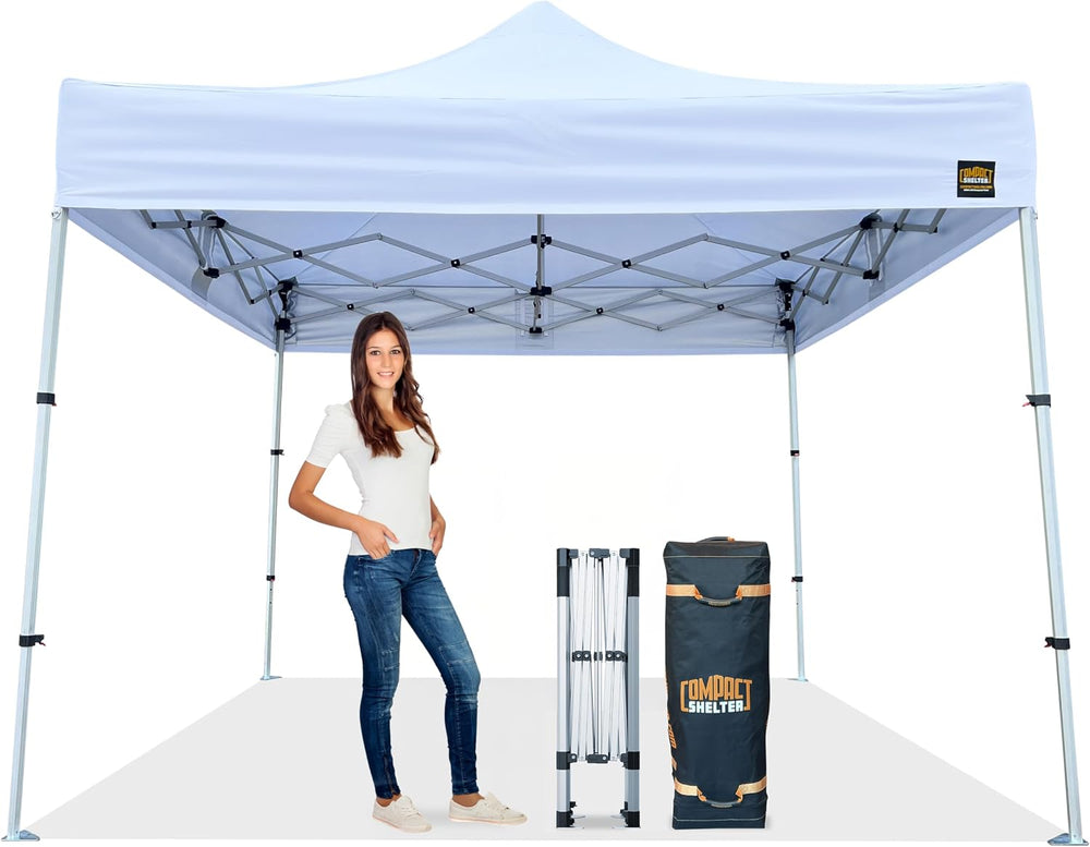 8x8 Heavy Duty Pop Up Canopy by Compact Shelter - Easy Setup, Commercial Grad...