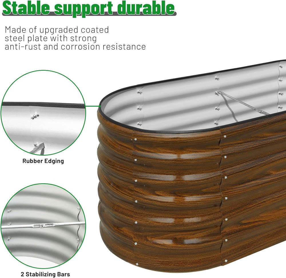 SnugNiture Galvanized Steel Raised Garden Bed Kit - 2 Pack 4x2x2 ft Metal Pla...