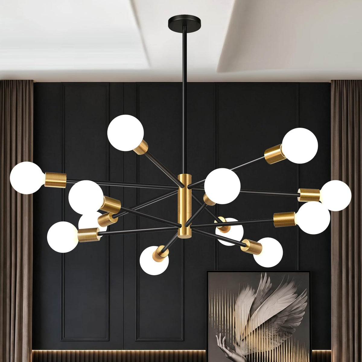 11"-52" height adjustable modern chandelier ceiling light fixture, main product view