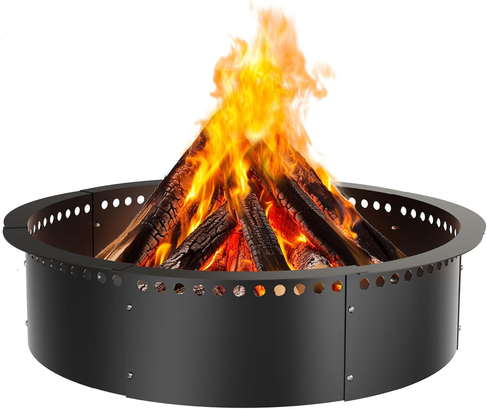 Smokeless Fire Pit Ring, 52-Inch Outer/48-Inch Inner Heavy Duty Large Solid M...