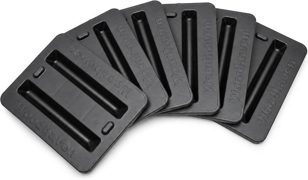Woodhaven Firewood Rack Support Bases 6 Pack Black - Heavy Duty ABS Mold Inje...
