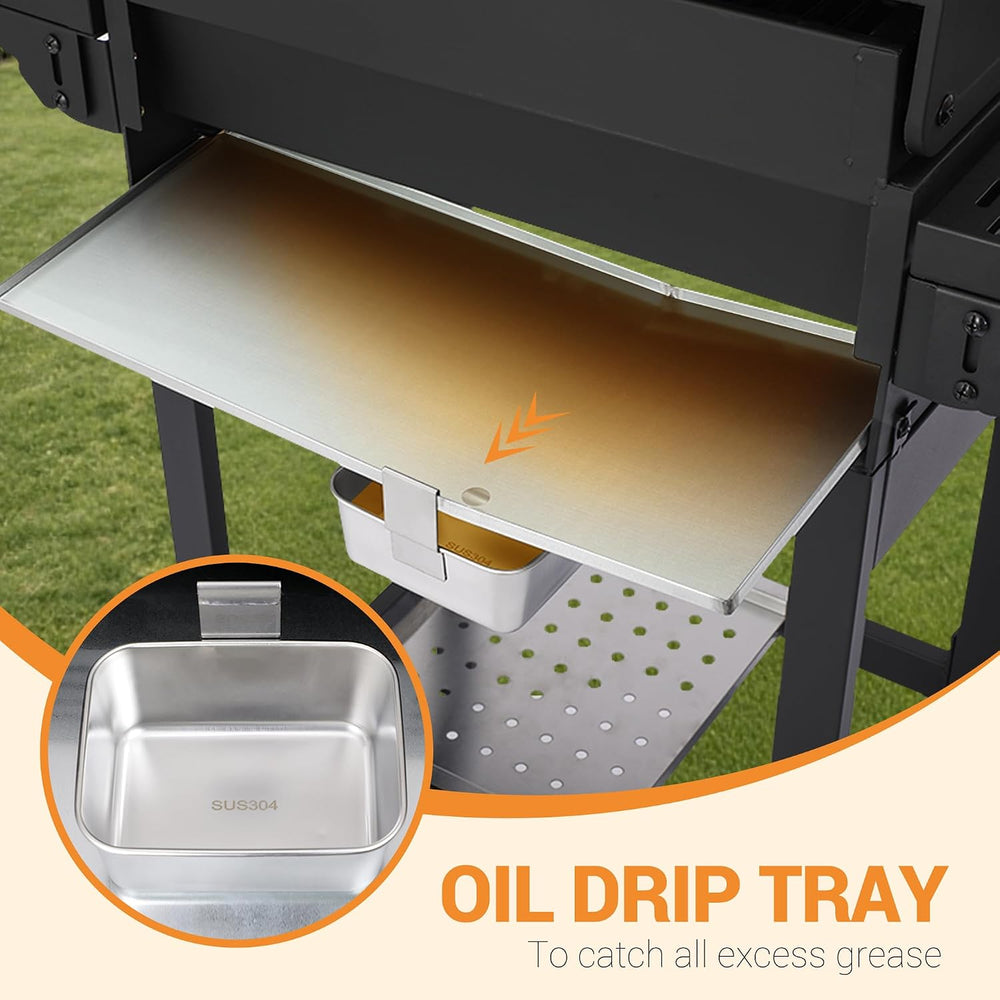 3-Burner Propane Gas Grill with Folding Side Tables