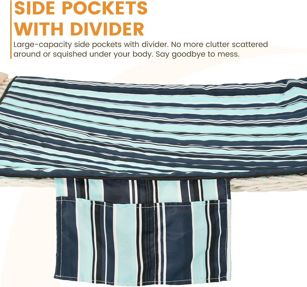 Lazy Daze Double Hammock Pad and Pillow Set for Spreader Bar Rope Hammock