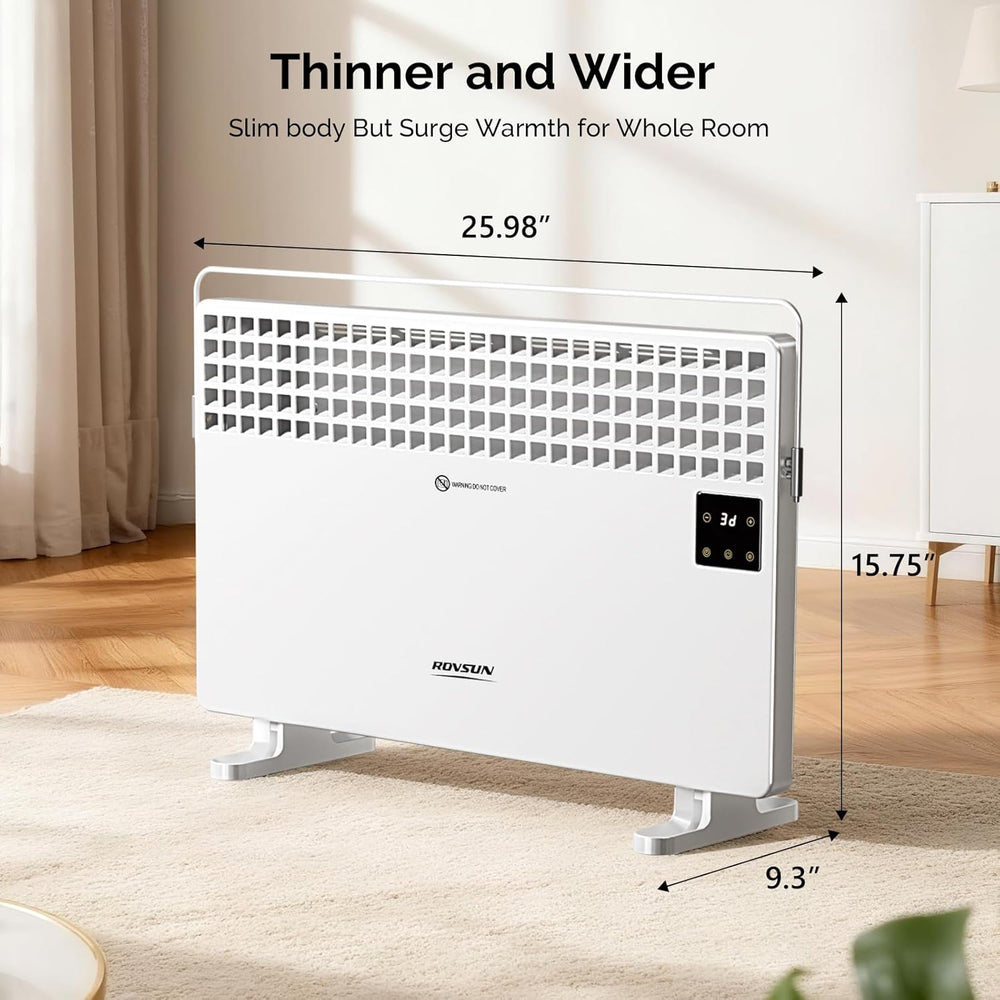ROVSUN 1500W Flat Panel Heater w/Remote Control, Convection Space Heater w/LC...
