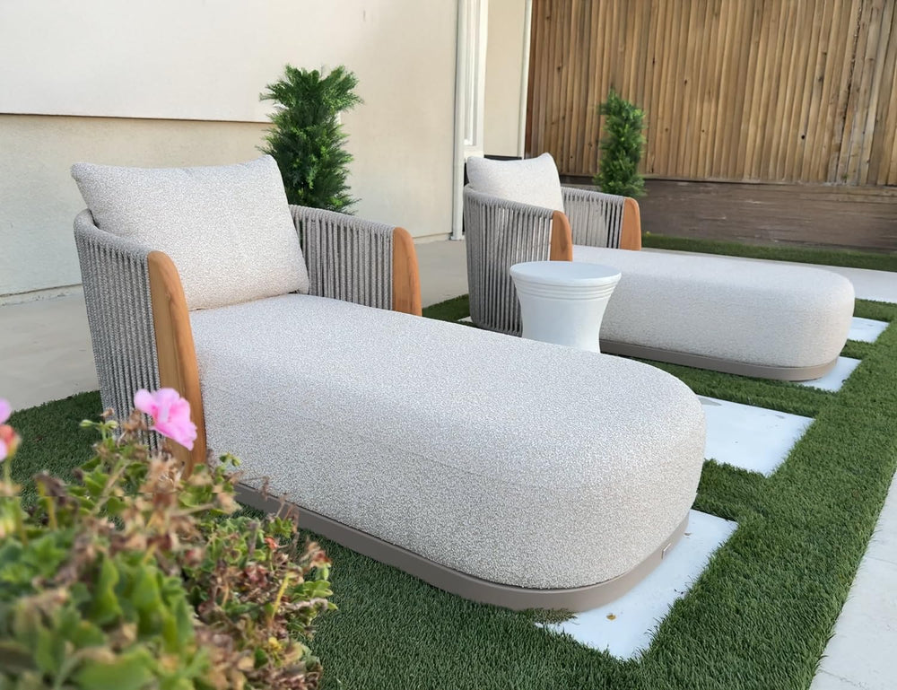 PURPLE LEAF Pool Lounge Chairs Set of 2 Plush Olefin Cushion Chaise Lounge