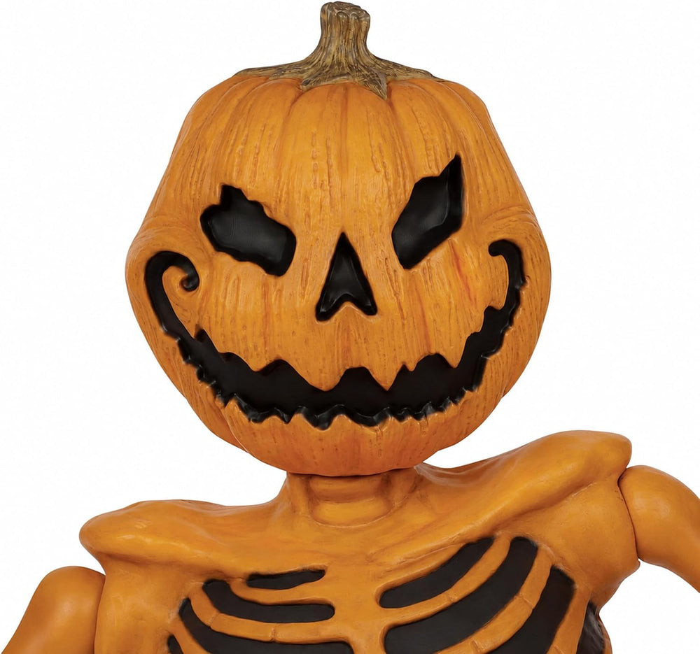 BOO BOX 4 Ft.Halloween Pumpkin Groundbreaker Skeleton, Giant Outdoor Decorati...
