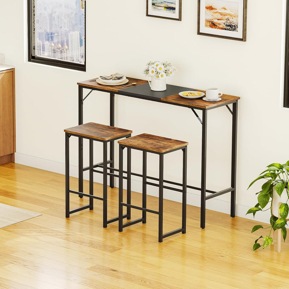 HOOBRO Bar Table, 47.1" Rectangular Pub Table, Tall Counter Height, Long...