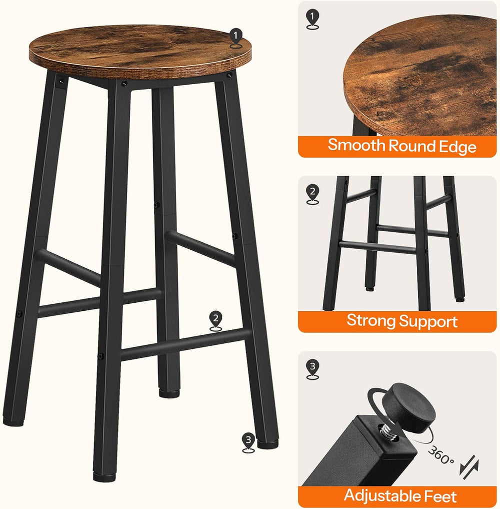 HOOBRO Bar Stools, Barstools Set of 4,Counter Height Barstools, 24.8" Ba...