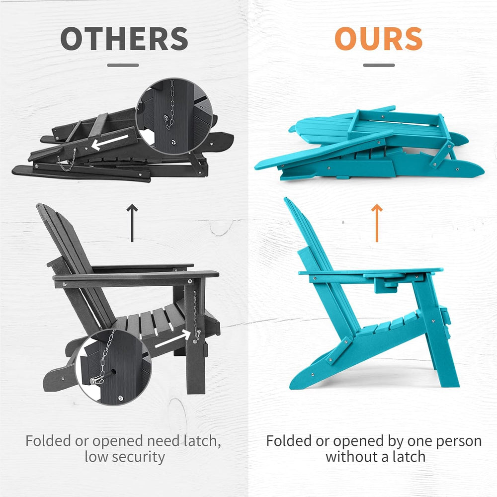 FUNBERRY Oversized Adirondack Folding Chair, Fire Pit Chairs 400LBS
