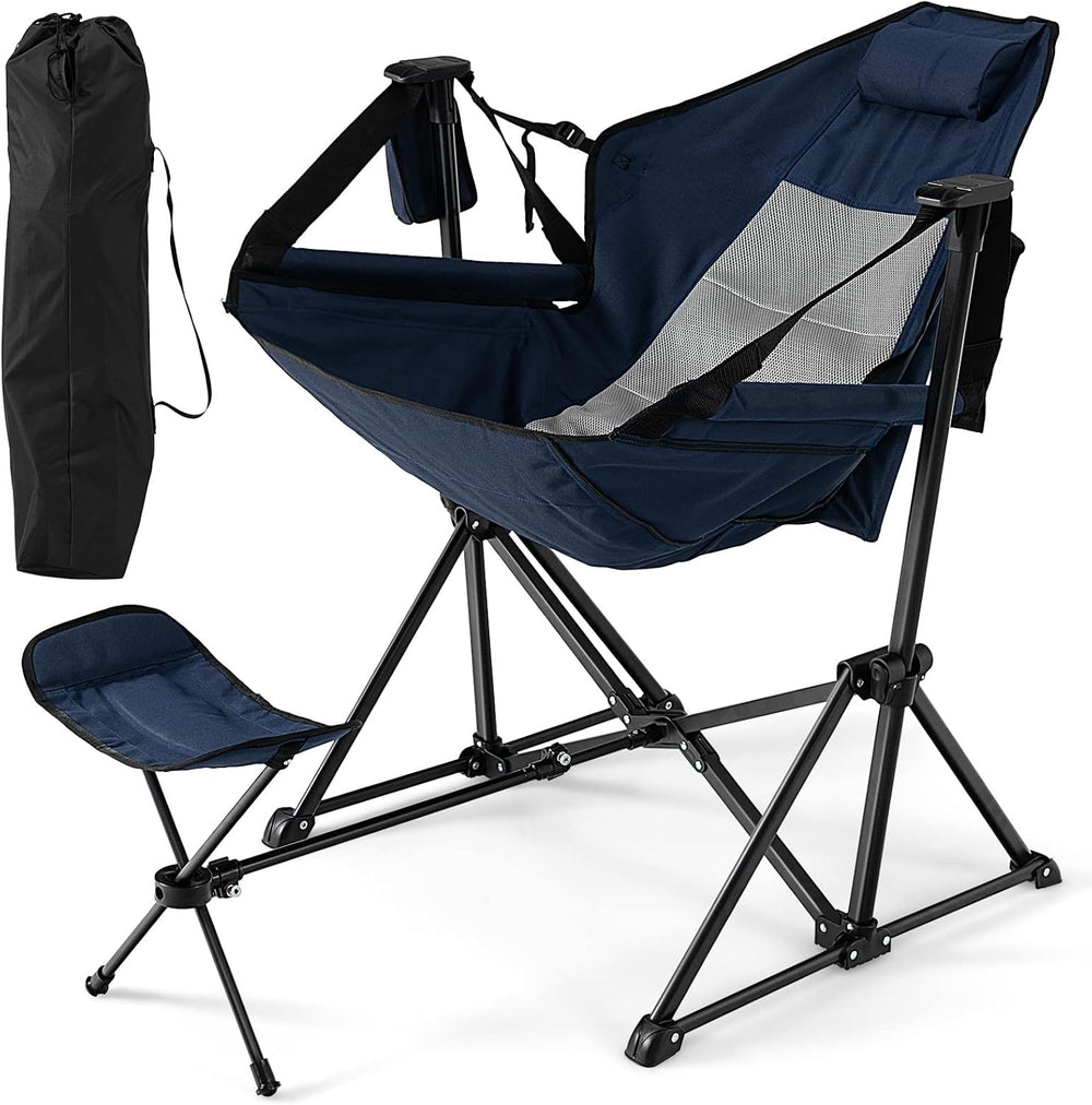 GIANTEX Outdoor Hammock Camping Chair - Rocking Chair with Removable Footrest...