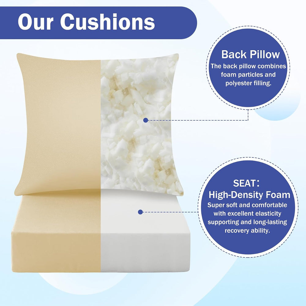 IASEAHK Outdoor Seat Cushion Set, Waterproof & Fade Resistant Patio Chair...