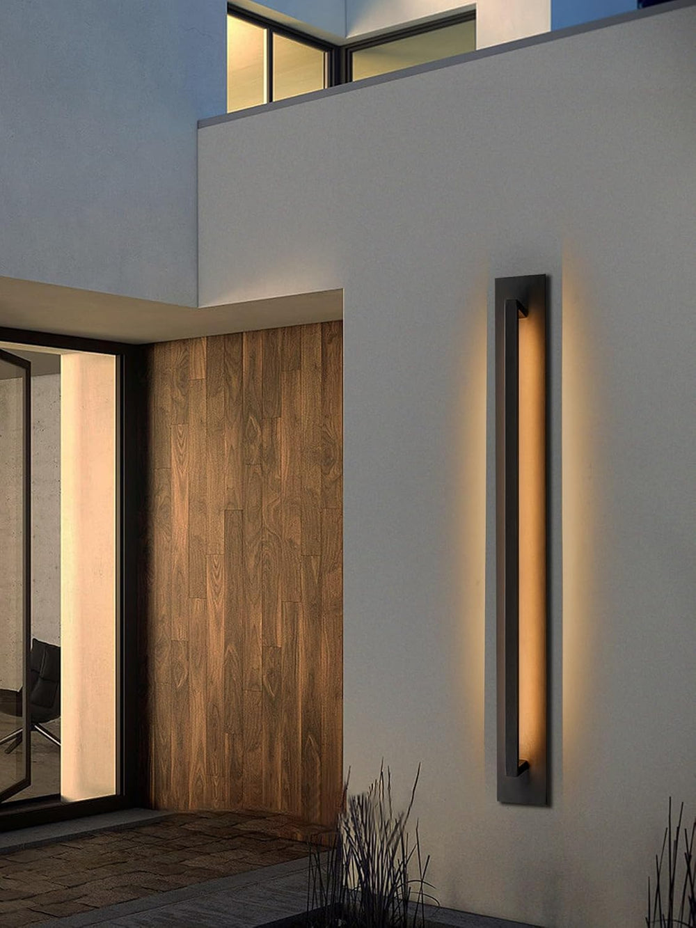 47.2 inch Long Modern Outdoor LED Wall Lights, Black Led Porch Light Wall Mou...