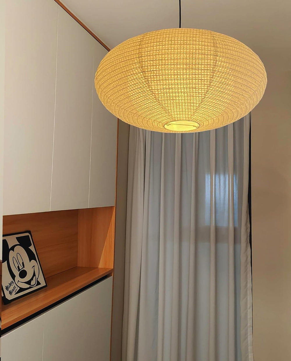 Hytsoeee(19.69Inch) Double-Layer Paper Lamp Shade, White Oblate Paper Lantern...