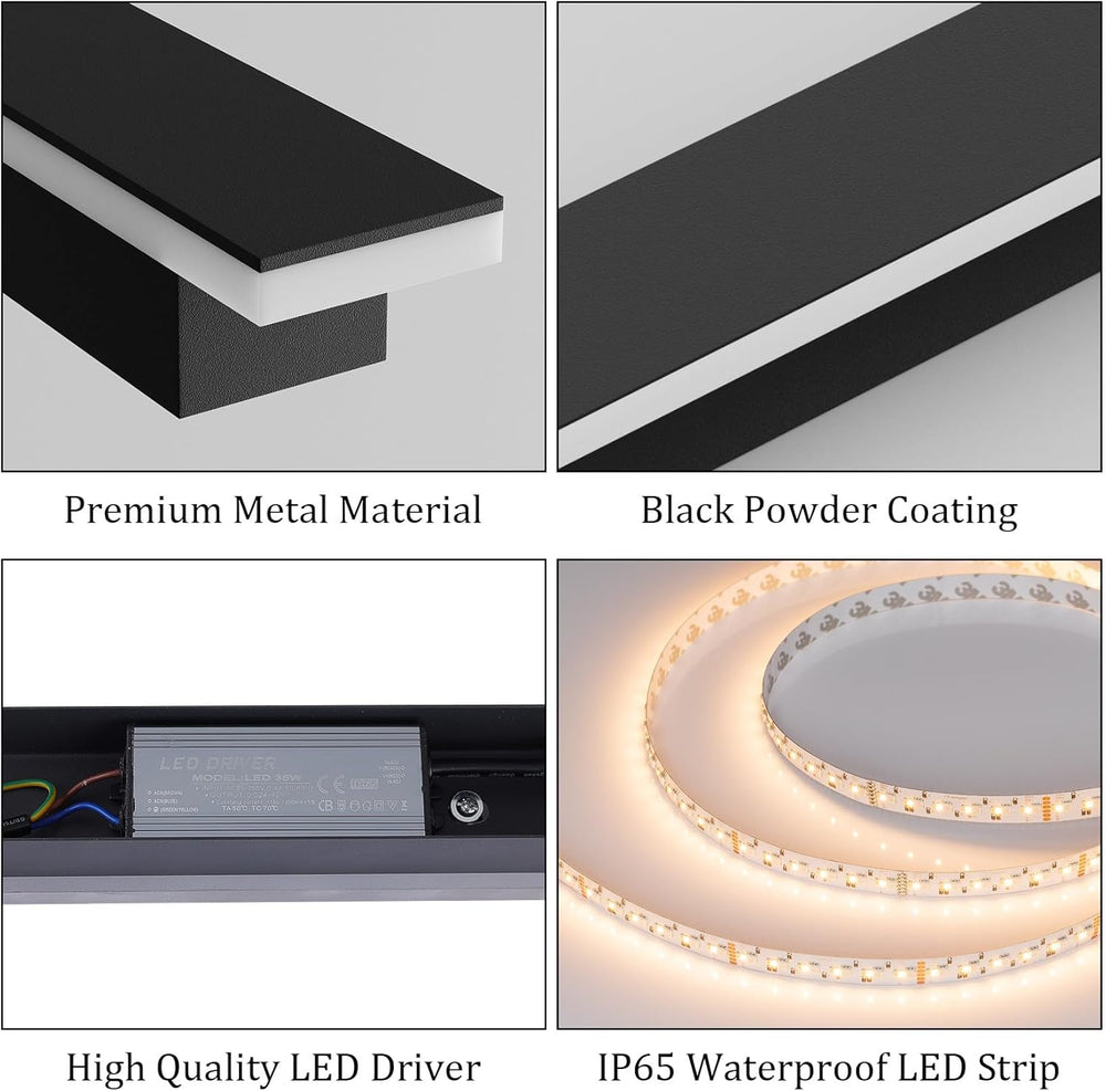 56In Long Outdoor Light,IP65 Waterproof Modern Exterior Lighting Fixture 3000...