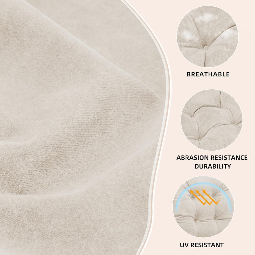 Rocking Chair Cushion 44x19, Plush 4 Inch Thick Velvet Replacement Cushion, N...
