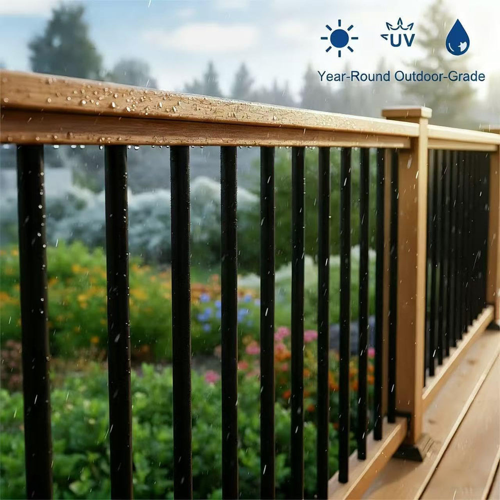 56 Pack 36 inch Aluminum Balusters for Deck Railing,Black Round Metal Spindle...
