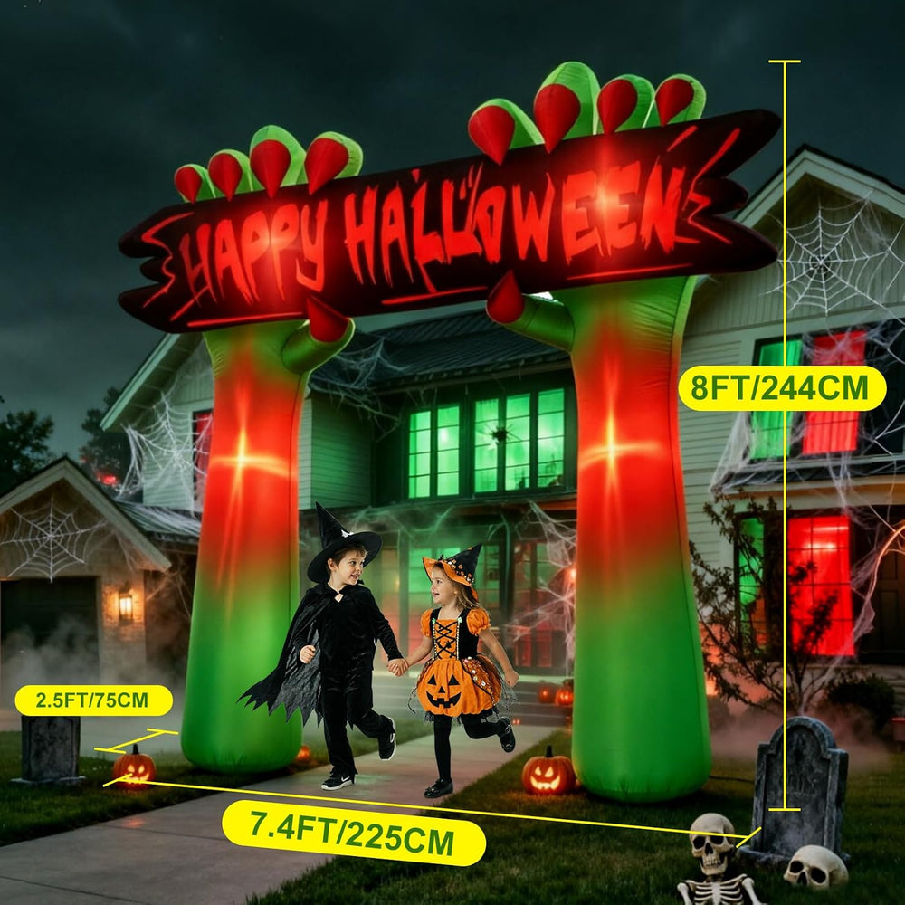 Danxilu 8FT Tall Halloween Inflatable Hand Archway Outdoor Decoration